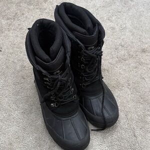 Men's Black Weatherproof Winter Boots